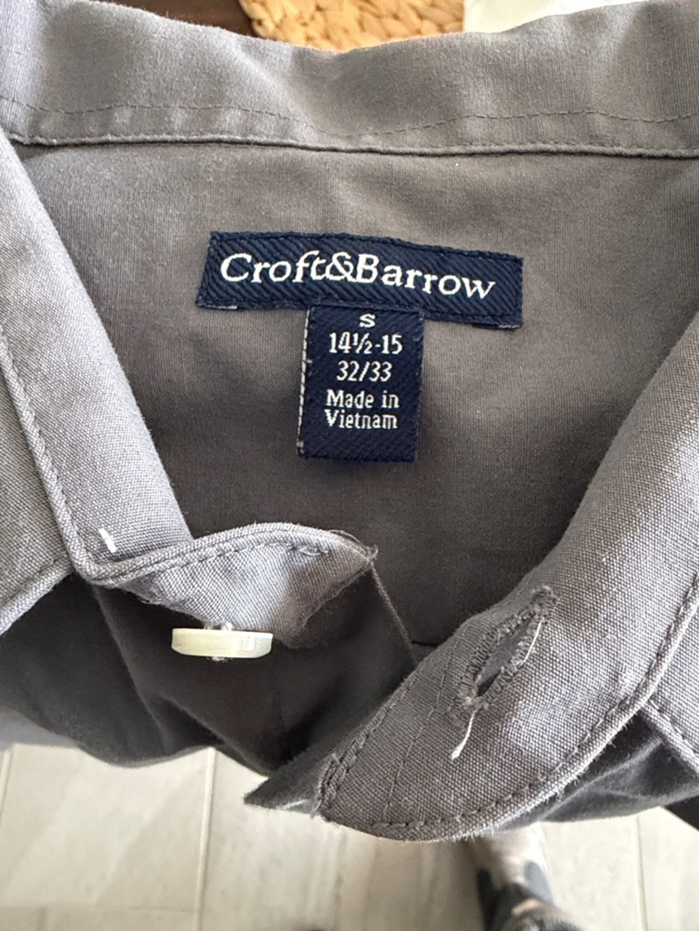 croft & barrow Men's Gray Casual Button Shirt